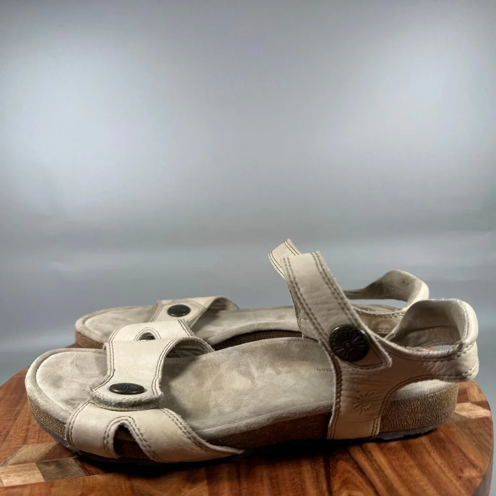 Taos Louise Stone Leather Adjustable Strap Sandals Womens 10 Euro 41 RLOU-13089